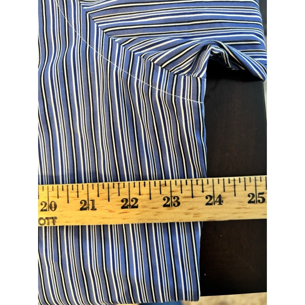 Ralph Lauren Shirt Mens Large Blue Striped Classic Fit Button Up Long/Sl Pony - Picture 4 of 8